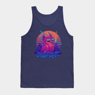 Owlsome - Owl Awesome Bird Retrowave 80s Tank Top